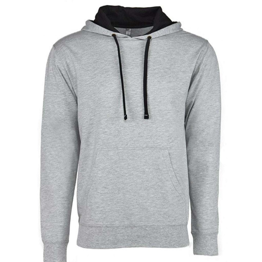 * Next Level Uni Heather Gray/Black French Terry Pullover Hoodie | Sweatshirts