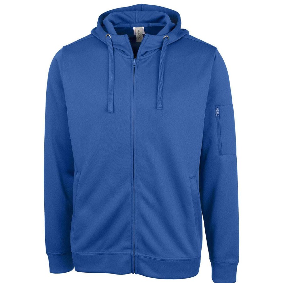 * Clique Men'S Royal Blue Lift Performance Full Zip Hoodie | Full Zips