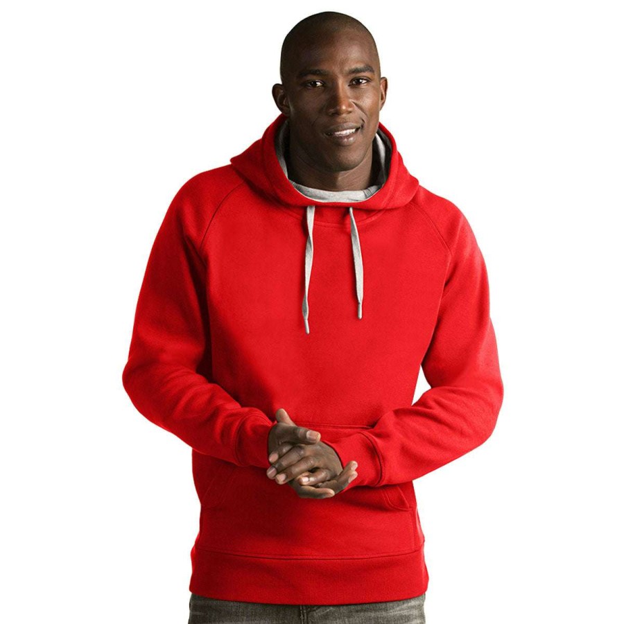 * Antigua Men'S Bright Red Victory Pullover Hoodie | Sweatshirts