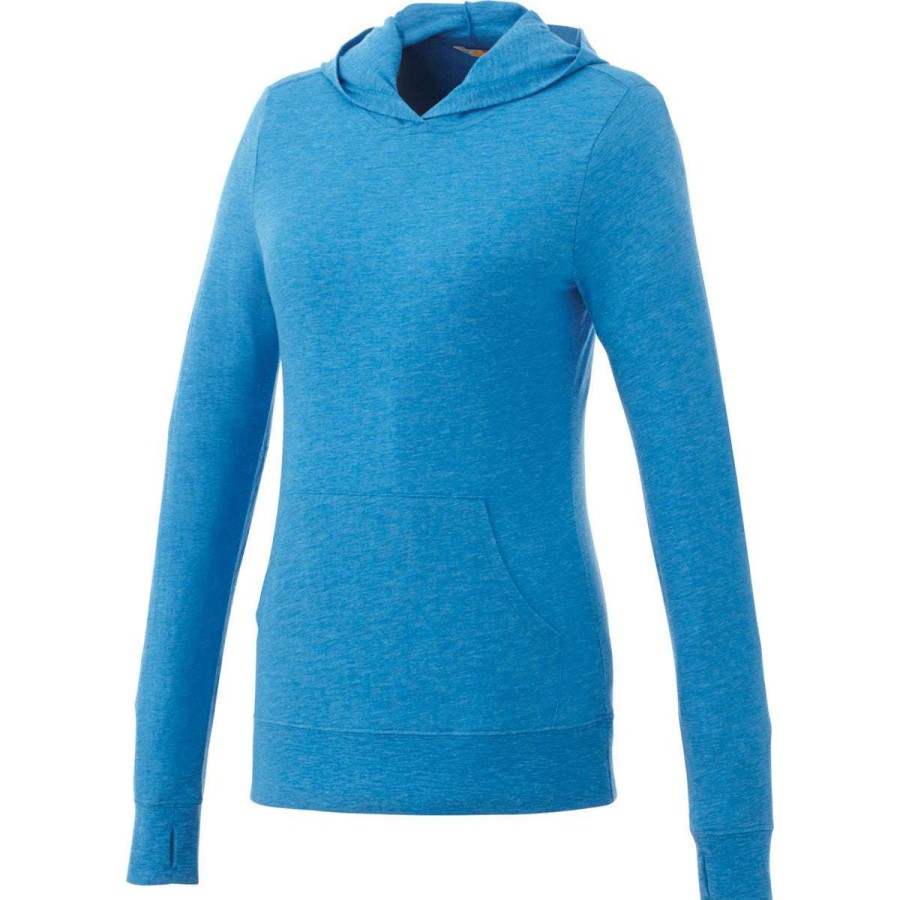 * Elevate Women'S Olympic Blue Heather Howson Knit Hoodie | Sweatshirts