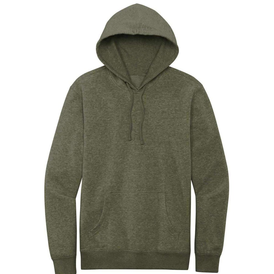 * District Men'S Heathered Olive V.I.T. Fleece Hoodie | Sweatshirts