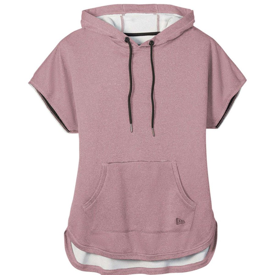 * New Era Women'S Dusty Mauve Heather Performance Terry Short Sleeve Hoodie | Sweatshirts