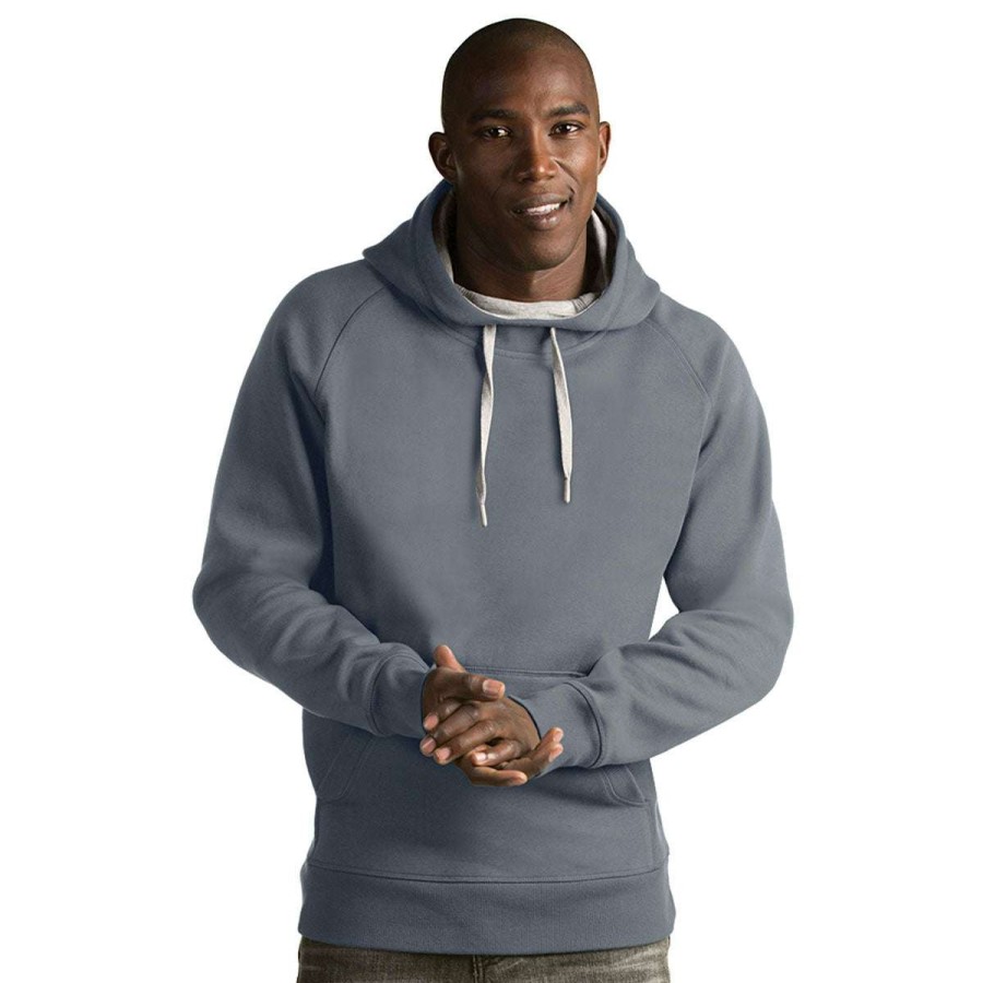 * Antigua Men'S Grey Heather Victory Pullover Hoodie | Sweatshirts