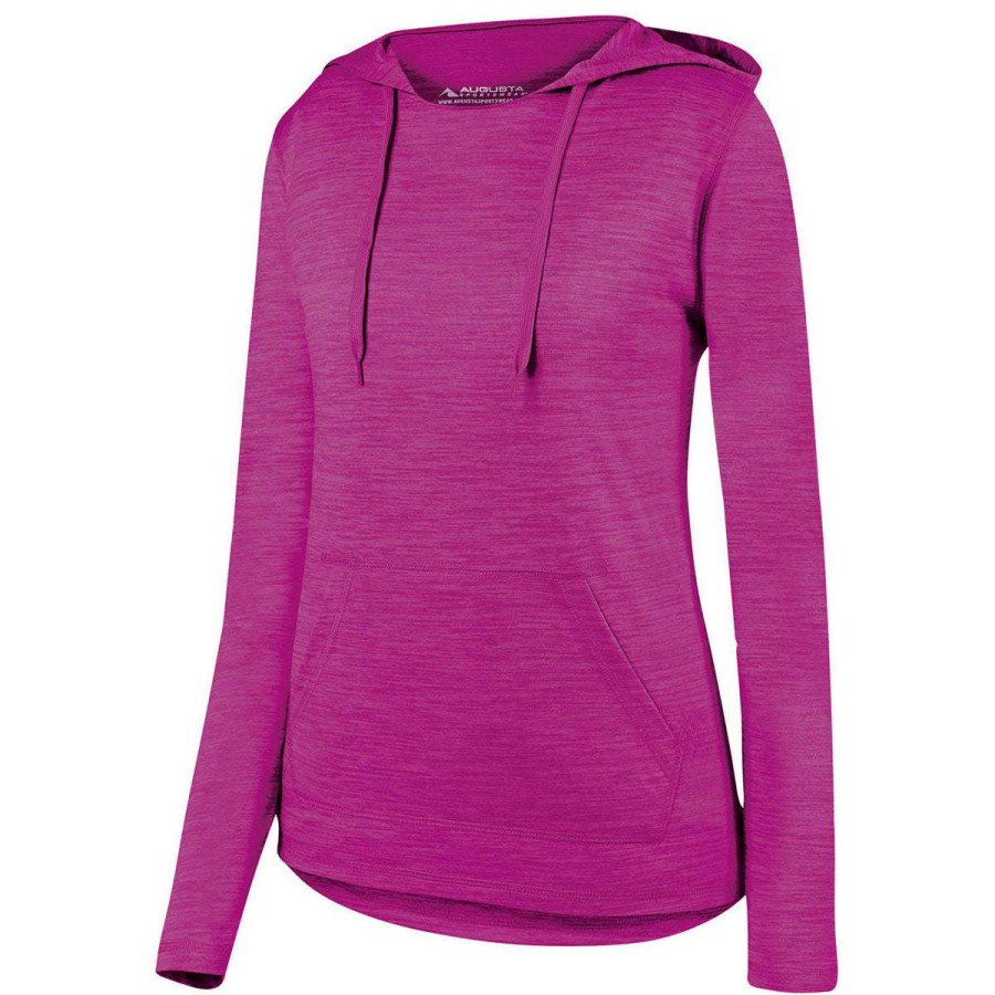 * Augusta Sportswear Women'S Power Pink Shadow Tonal Heather Hoodie | Sweatshirts