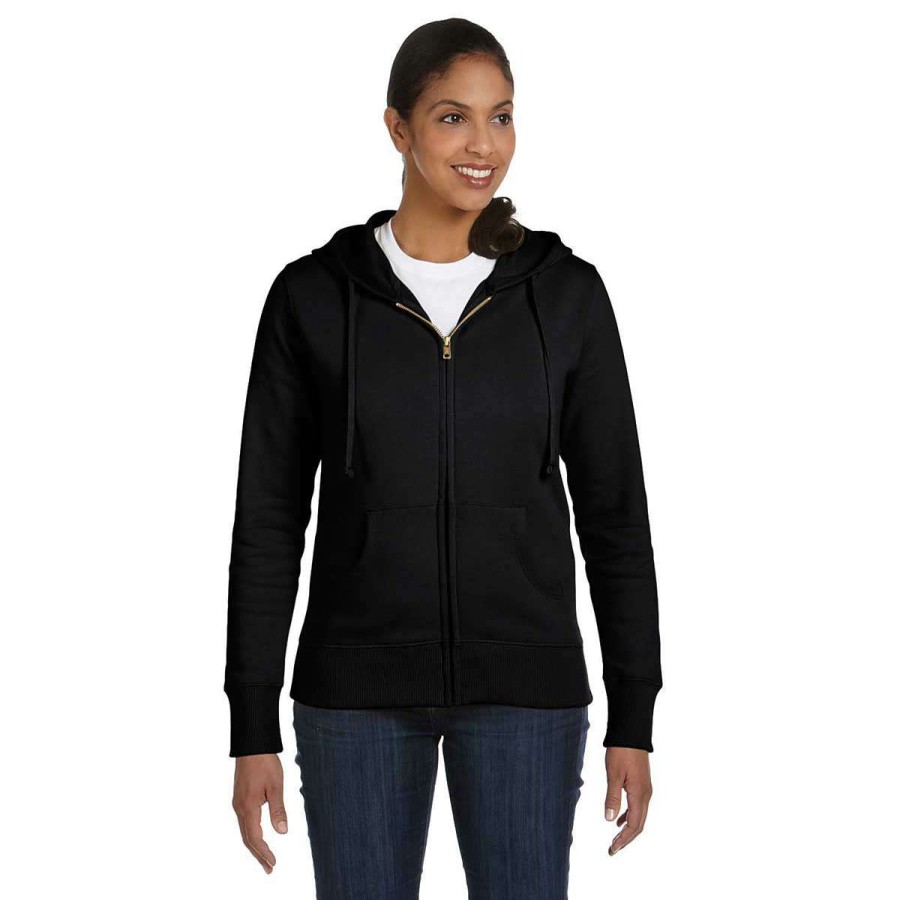 * Econscious Women'S Black Organic/Recyclyed Full-Zip Hoodie | Full Zips