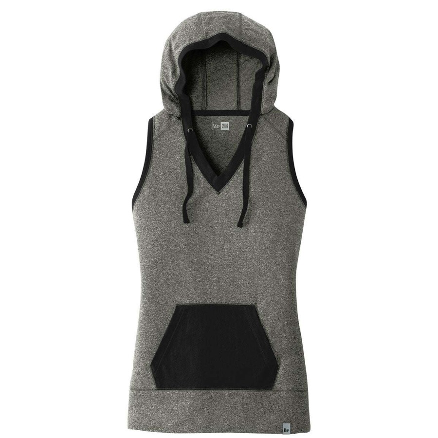 * New Era Women'S Black Twist/Black Heritage Blend Hoodie Tank | Sweatshirts