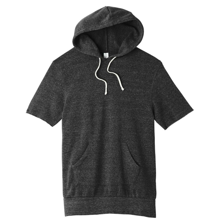 * Alternative Apparel Men'S Eco Black Eco-Fleece Baller Pullover Hoodie | Sweatshirts