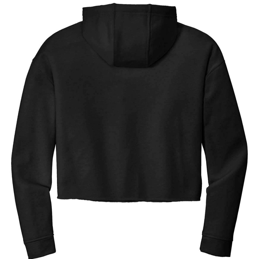 * Sport-Tek Women'S Black Triad Solid Posicharge Tri-Blend Wicking Fleece Crop Hoodie | Sweatshirts