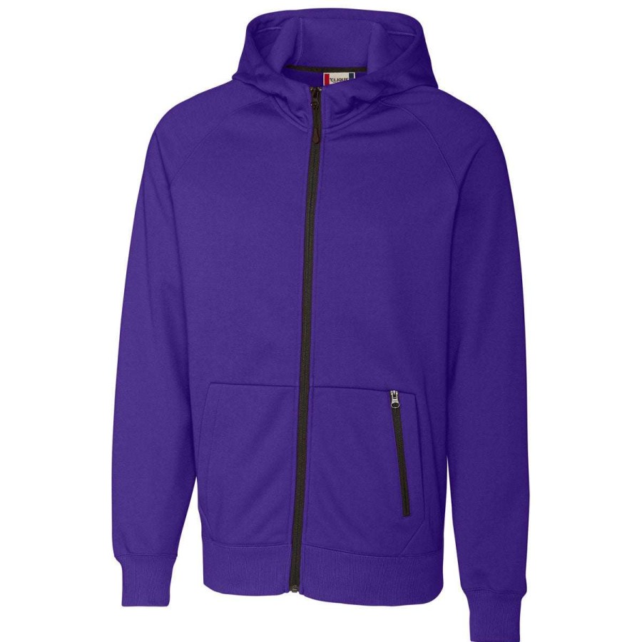 * Clique Men'S College Purple Lund Fleece Zip Hoodie | Full Zips