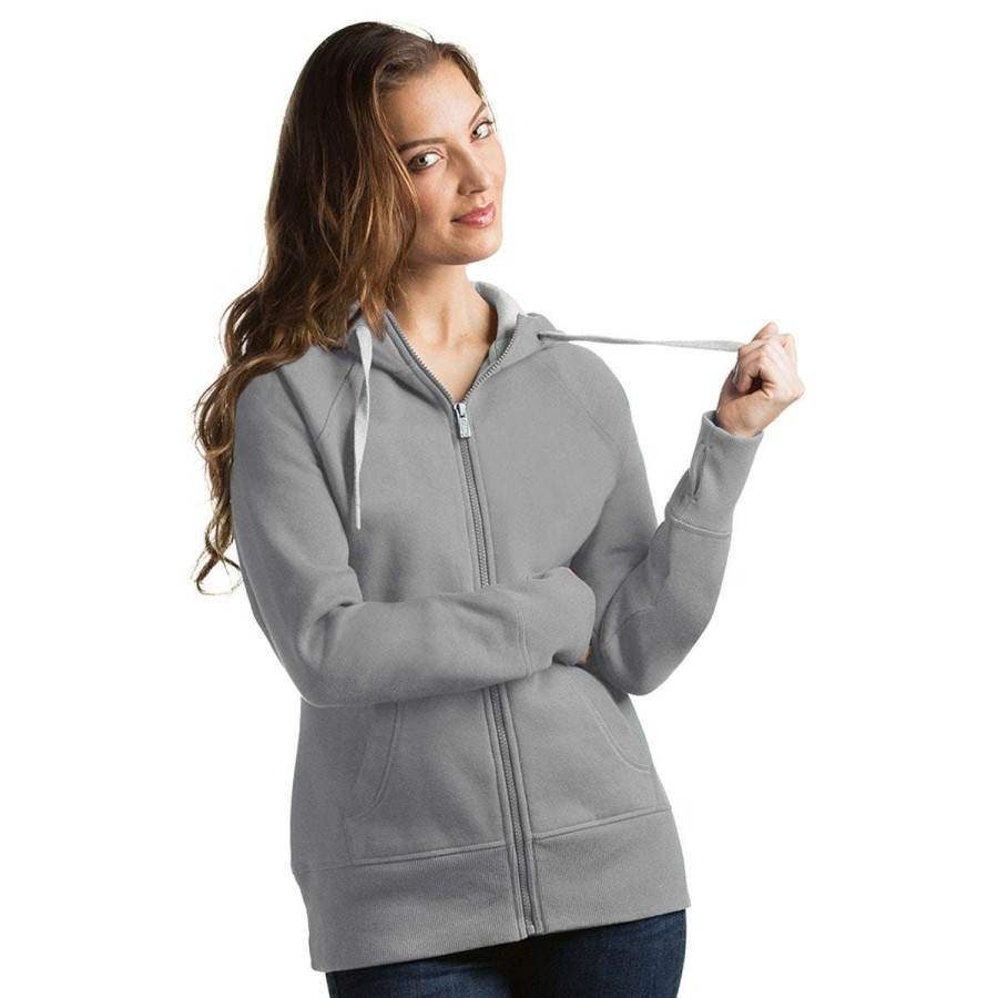 * Antigua Women'S Grey Heather Victory Hoodie | Full Zips