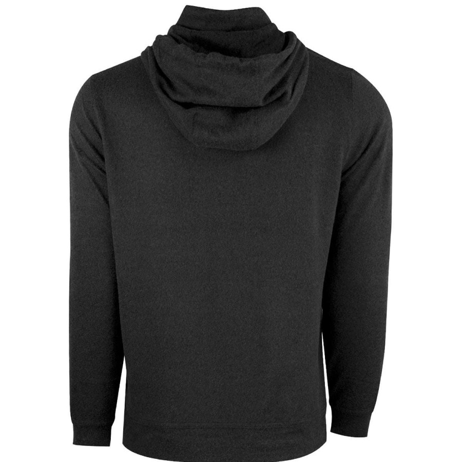 * Vantage Greg Norman Men'S Black/Heather Lab 1/4 Zip Hoodie | Quarter Zips