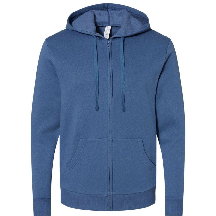 * Alternative Apparel Men'S Heritage Royal Eco-Cozy Fleece Zip Hoodie | Full Zips