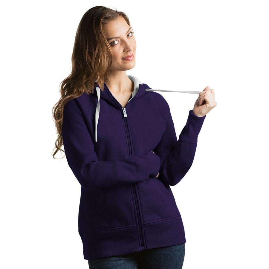 * Antigua Women'S Dark Purple Victory Hoodie | Full Zips