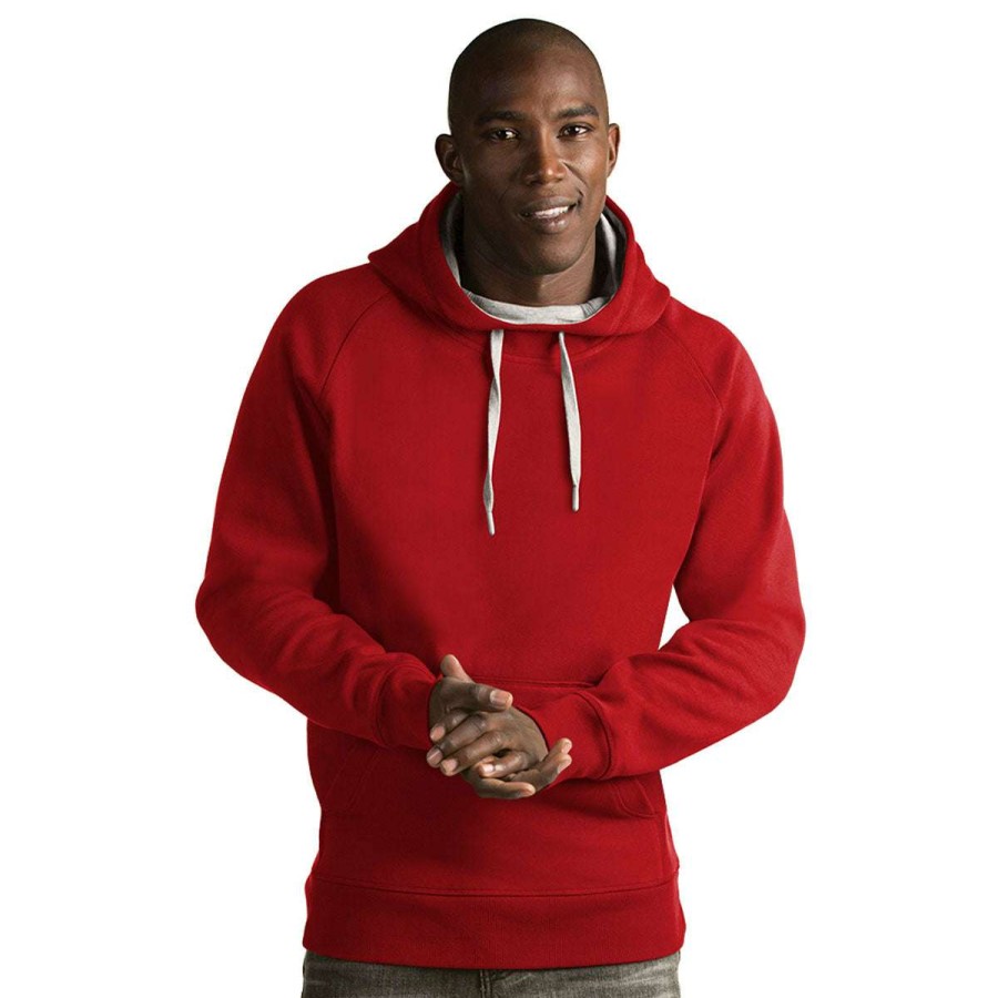 * Antigua Men'S Dark Red Victory Pullover Hoodie | Sweatshirts