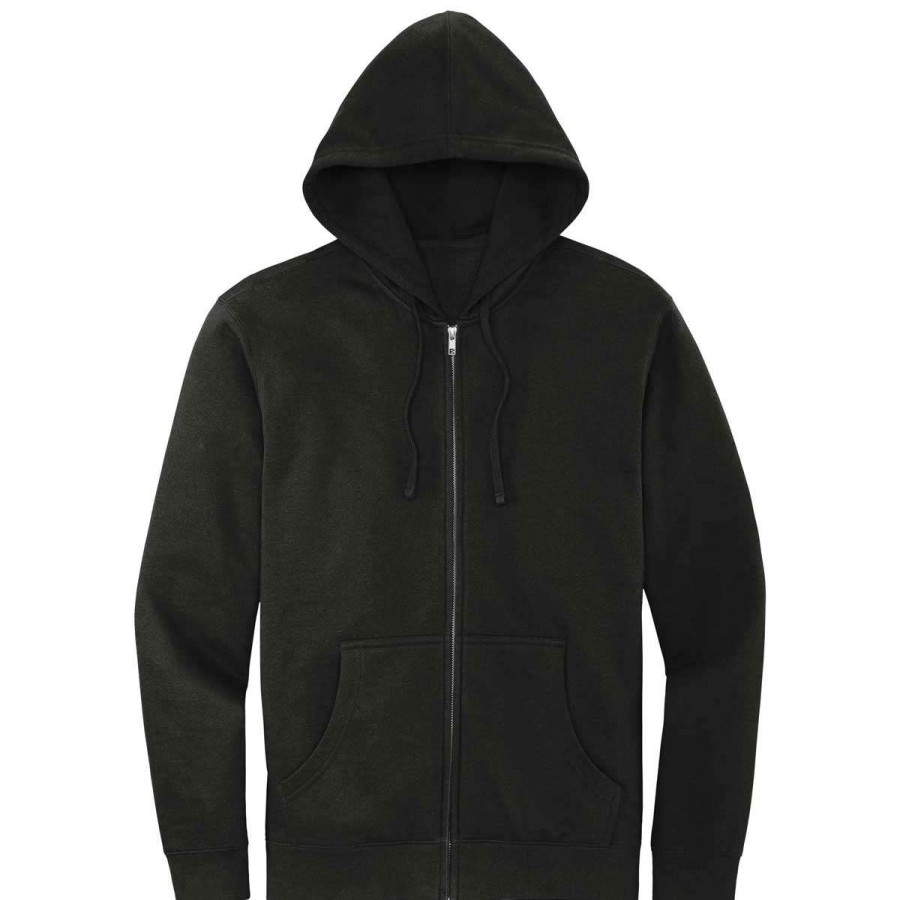 * District Men'S Black V.I.T. Fleece Full-Zip Hoodie | Full Zips