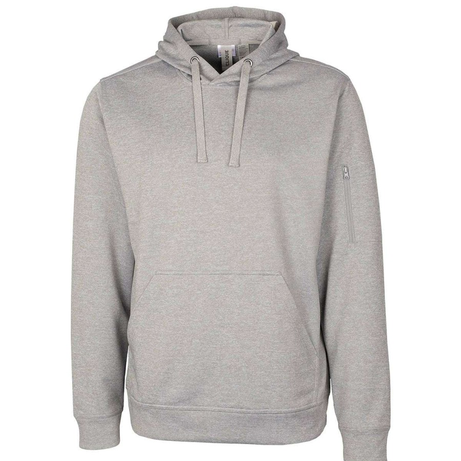 * Clique Men'S Grey Melange Lift Performance Hoodie Sweatshirt | Sweatshirts