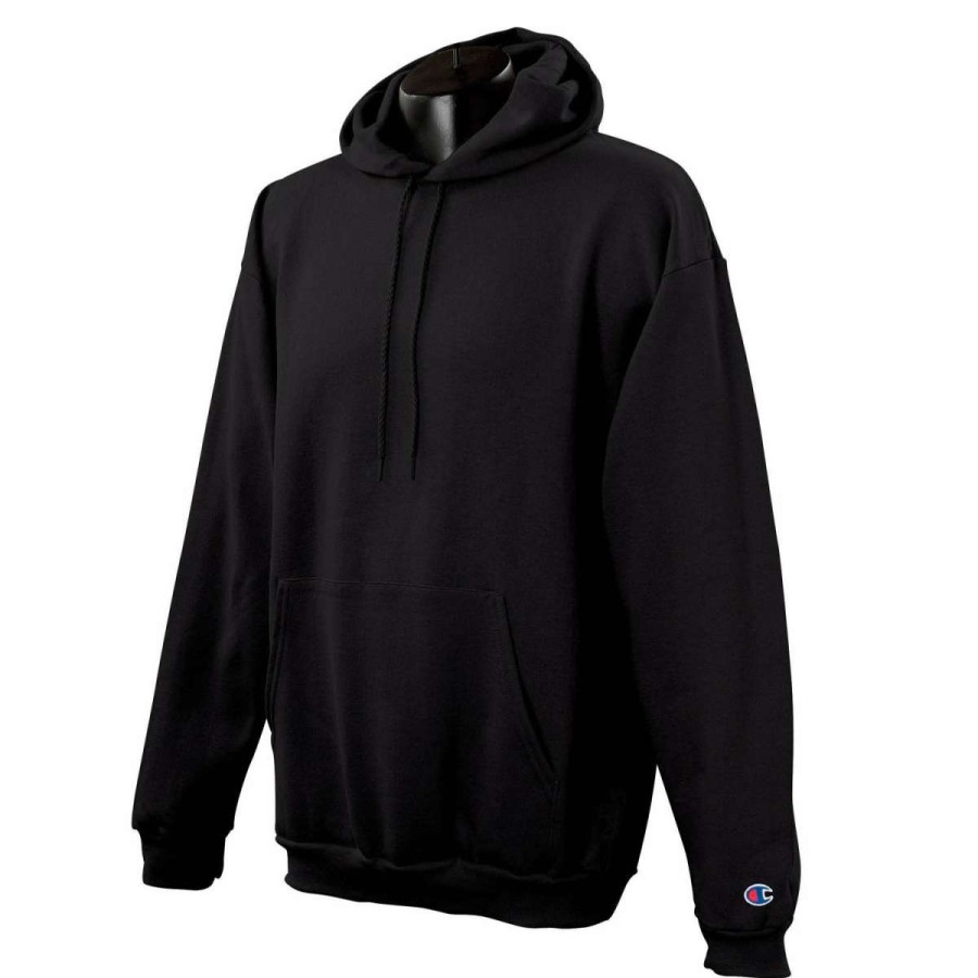 * Champion Men'S Black Hoodie | Sweatshirts