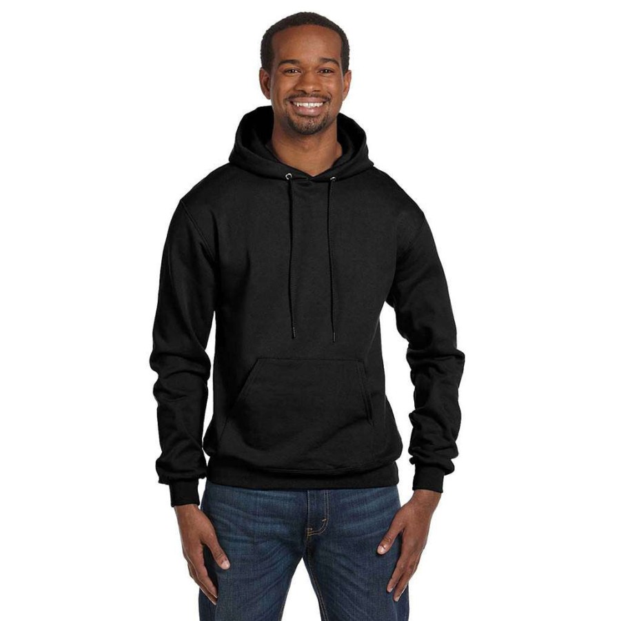 * Champion Men'S Black Hoodie | Sweatshirts