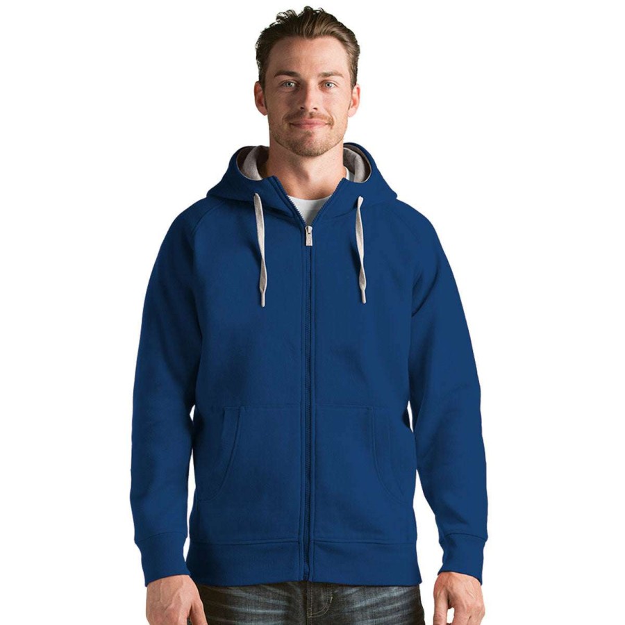 * Antigua Men'S Dark Royal Victory Full Zip Hoodie | Full Zips