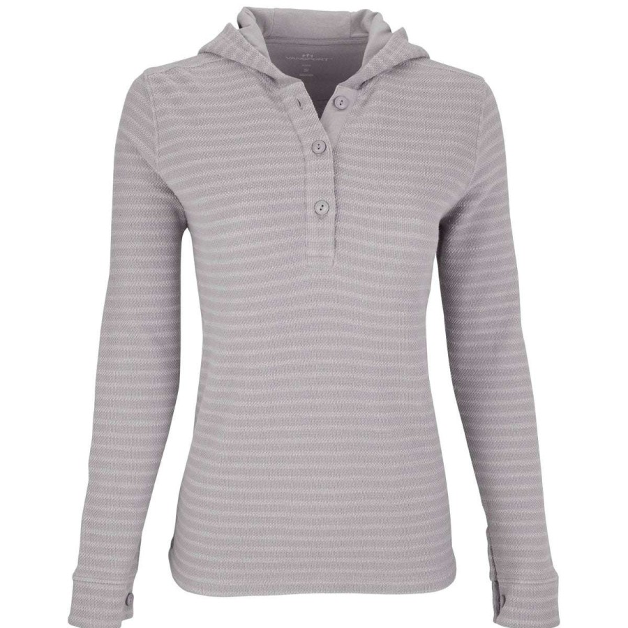 * Vantage Women'S Grey/White Baja Hoodie | Sweatshirts