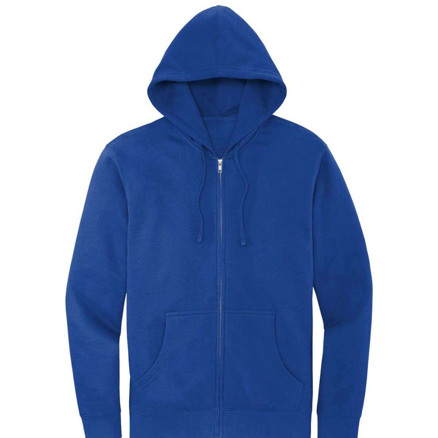 * District Men'S Deep Royal V.I.T. Fleece Full-Zip Hoodie | Full Zips