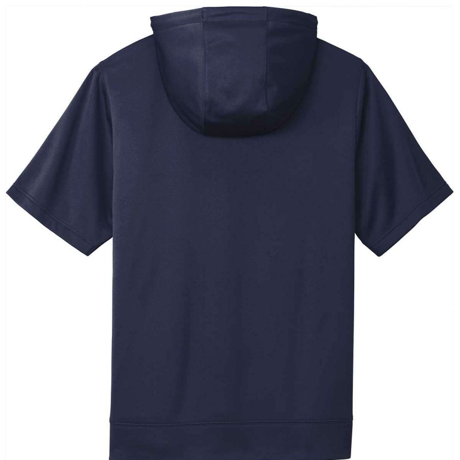 * Sport-Tek Men'S Navy Sport-Wick Fleece Short Sleeve Pullover Hoodie | Sweatshirts