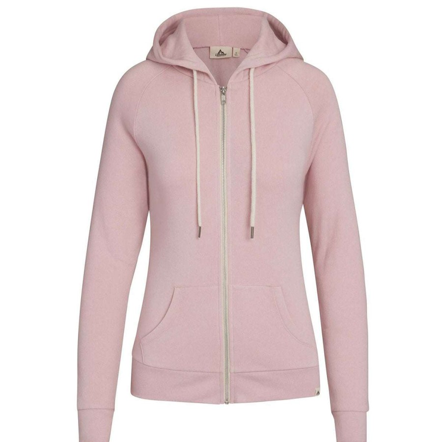 * Landway Women'S Dusty Pink Peyton Cotton Poly Fleece Hoodie | Full Zips