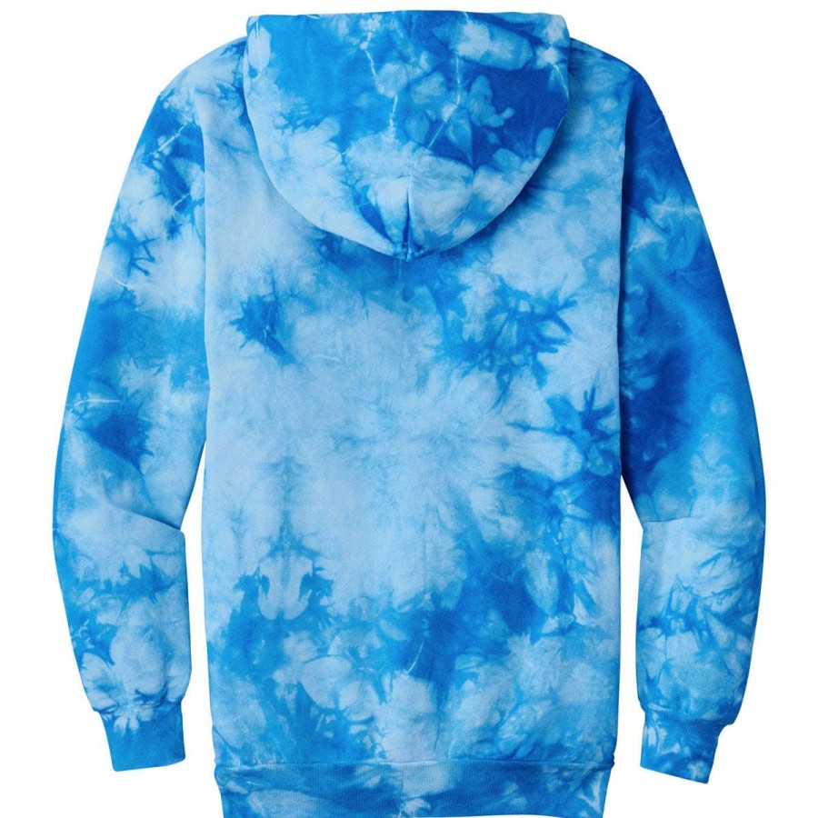 * Port & Company Men'S Sky Blue Crystal Tie-Dye Pullover Hoodie | Sweatshirts