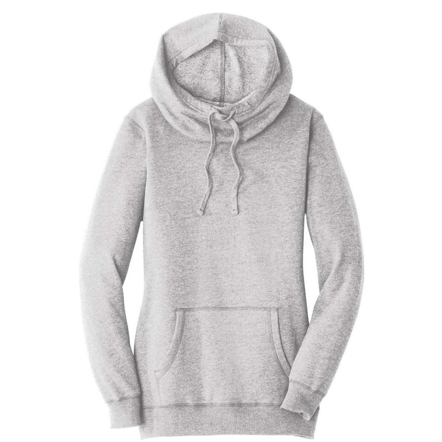 * District Women'S Heathered Grey Lightweight Fleece Hoodie | Sweatshirts