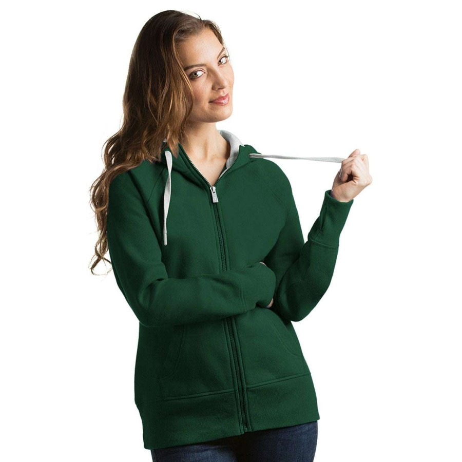 * Antigua Women'S Dark Pine Victory Hoodie | Full Zips