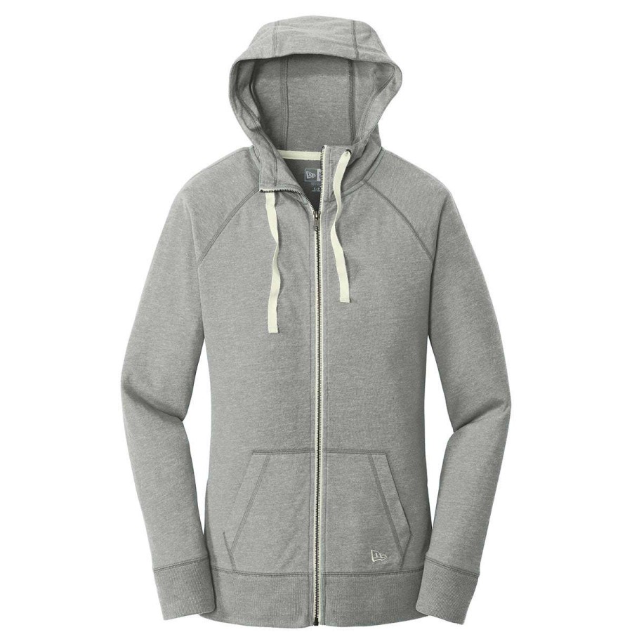 * New Era Women'S Shadow Grey Heather Sueded Cotton Full Zip Hoodie | Full Zips