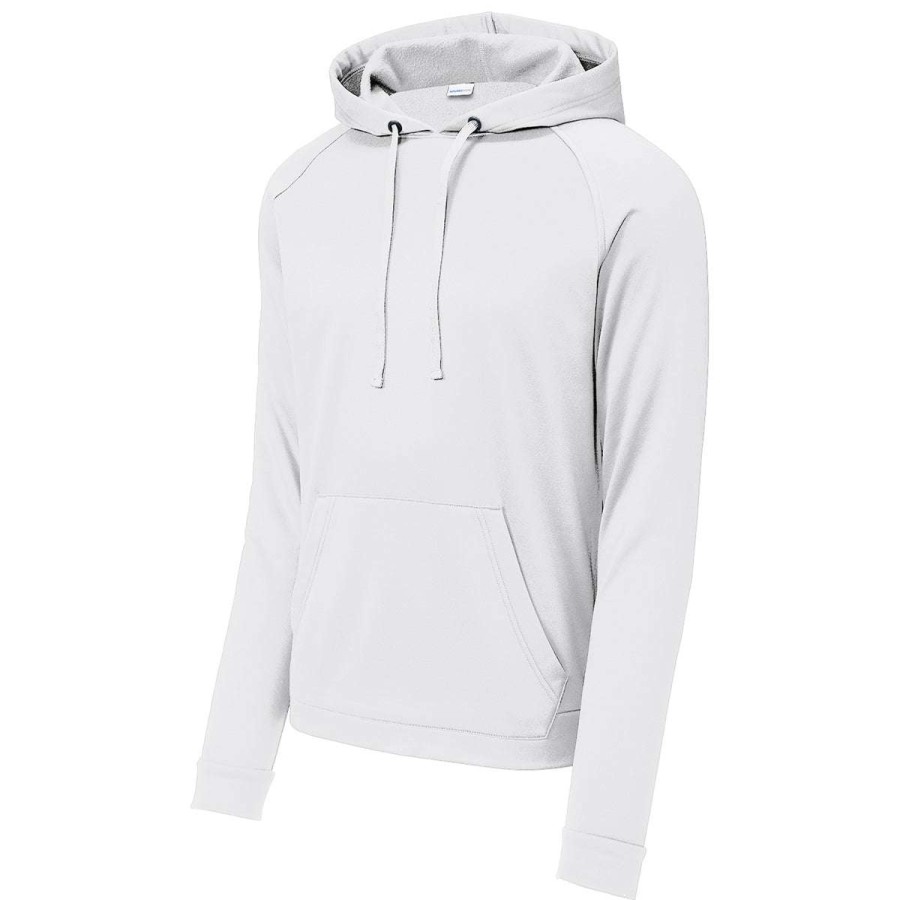 * Sport-Tek Men'S White Re-Compete Fleece Pullover Hoodie | Sweatshirts