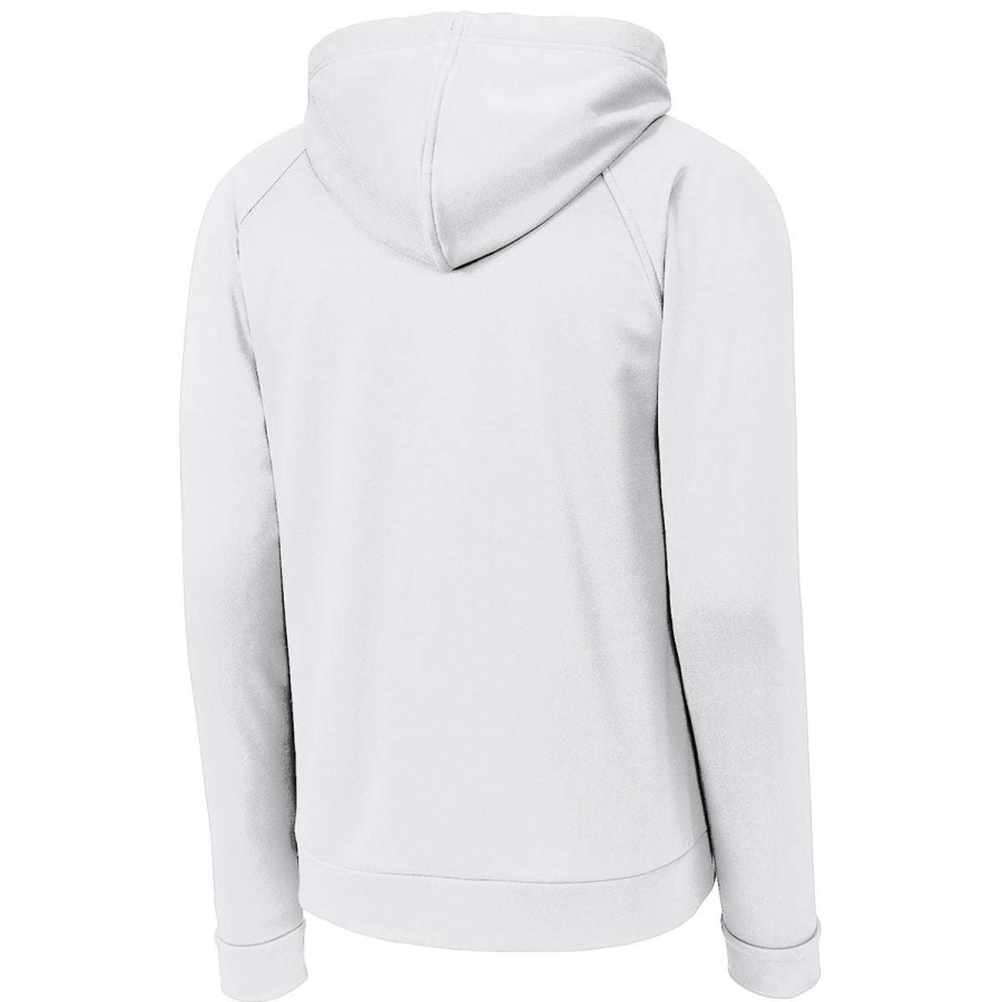 * Sport-Tek Men'S White Re-Compete Fleece Pullover Hoodie | Sweatshirts