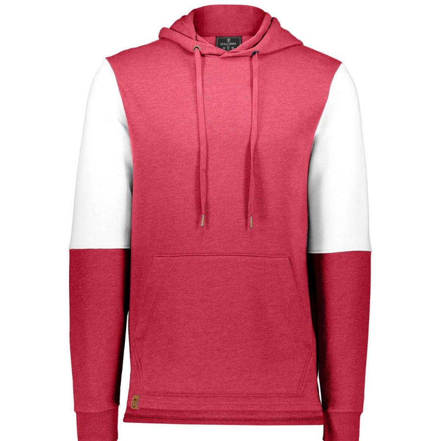 * Holloway Men'S Scarlet Heather/White Ivy League Team Hoodie | Sweatshirts