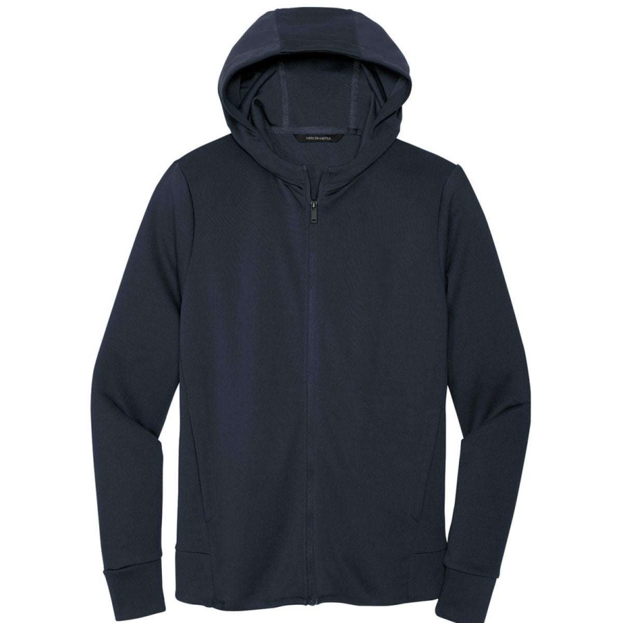 * Mercer+Mettle Men'S Night Navy Double-Knit Full Zip Hoodie | Full Zips