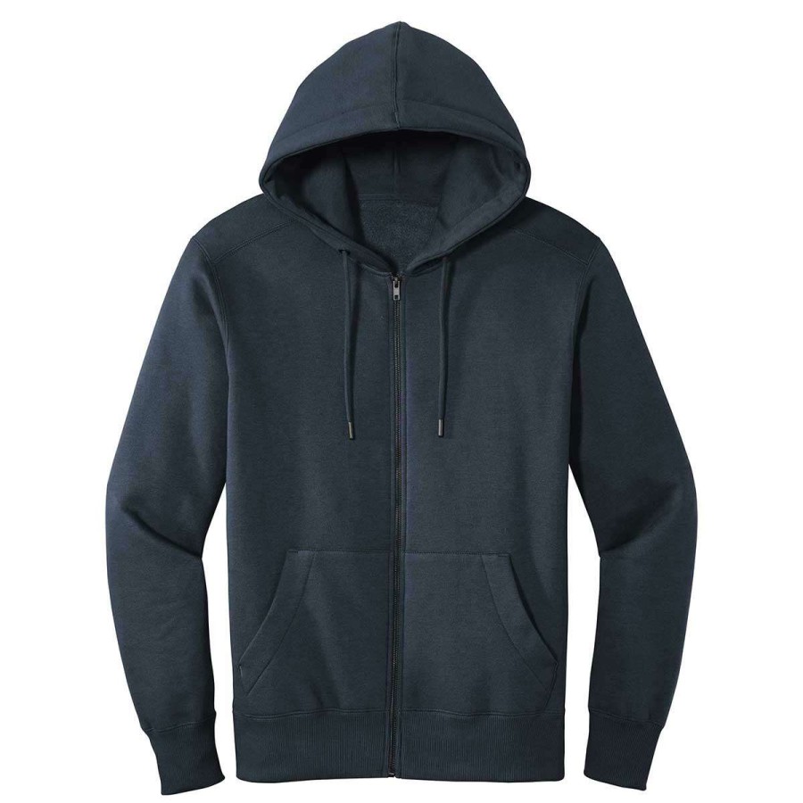 * District Men'S New Navy Perfect Weight Fleece Full-Zip Hoodie | Full Zips