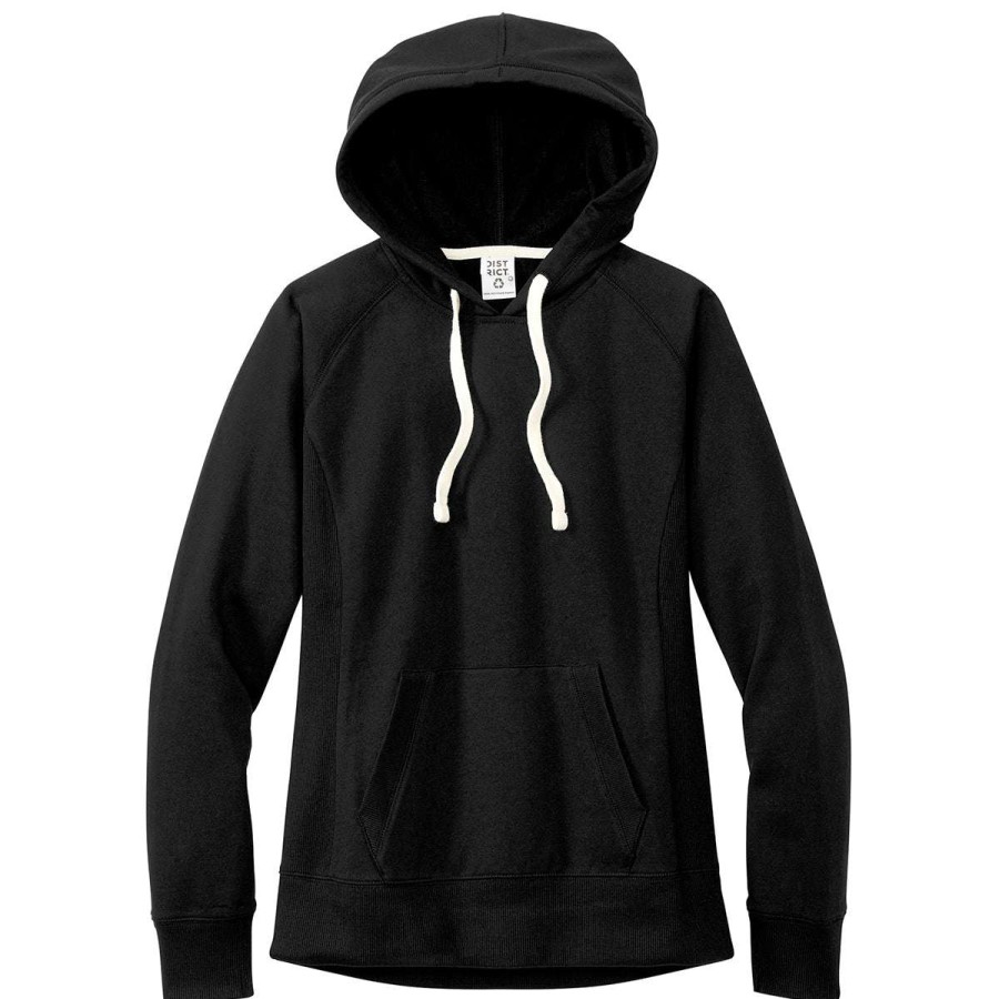 * District Women'S Black Re-Fleece Hoodie | Sweatshirts