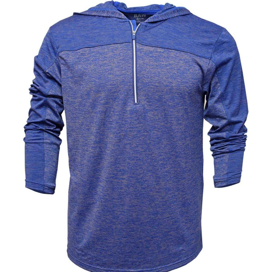 * Baw Men'S Royal Dry-Tek Vitnage Hoodie | Quarter Zips