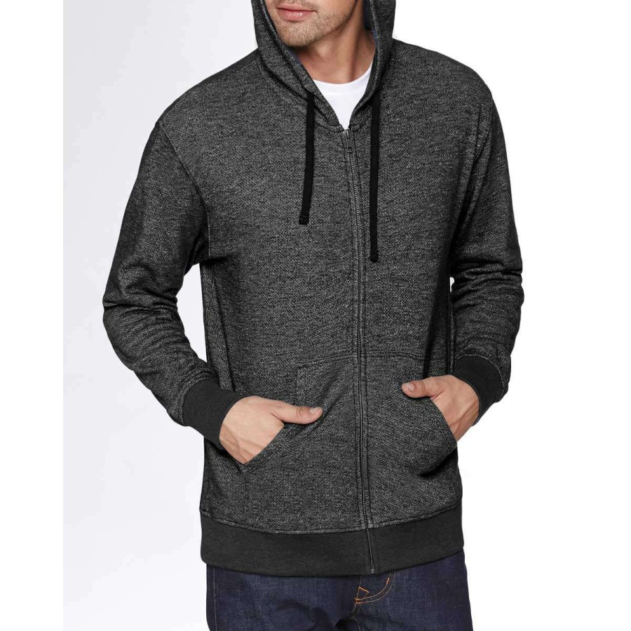 * Next Level Uni Black Denim Fleece Full-Zip Hoodie | Full Zips