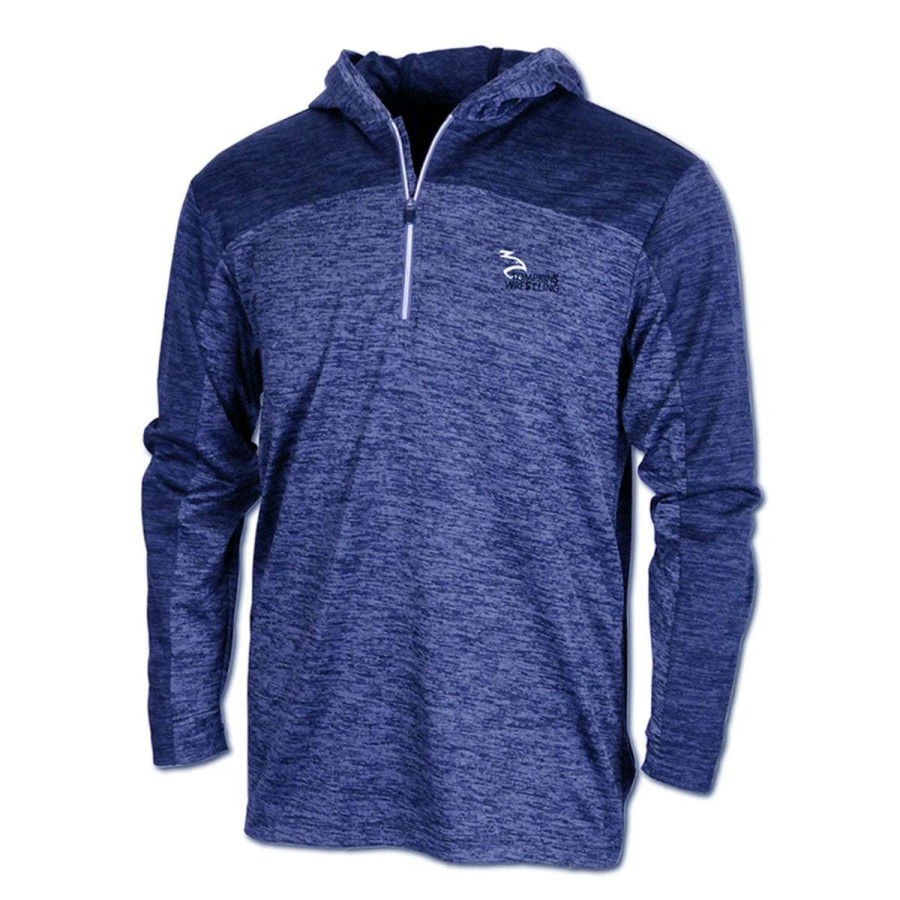 * Baw Men'S Navy Dry-Tek Vitnage Hoodie | Quarter Zips