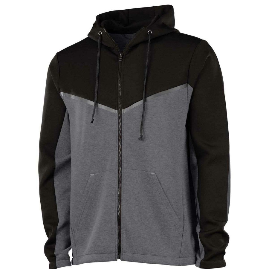 * Charles River Men'S Black/Grey Seaport Full Zip Hoodie | Full Zips