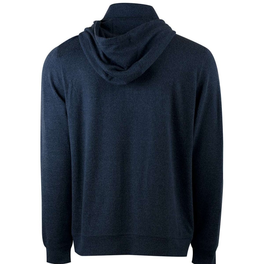 * Vantage Greg Norman Men'S Navy/Heather Lab 1/4 Zip Hoodie | Quarter Zips