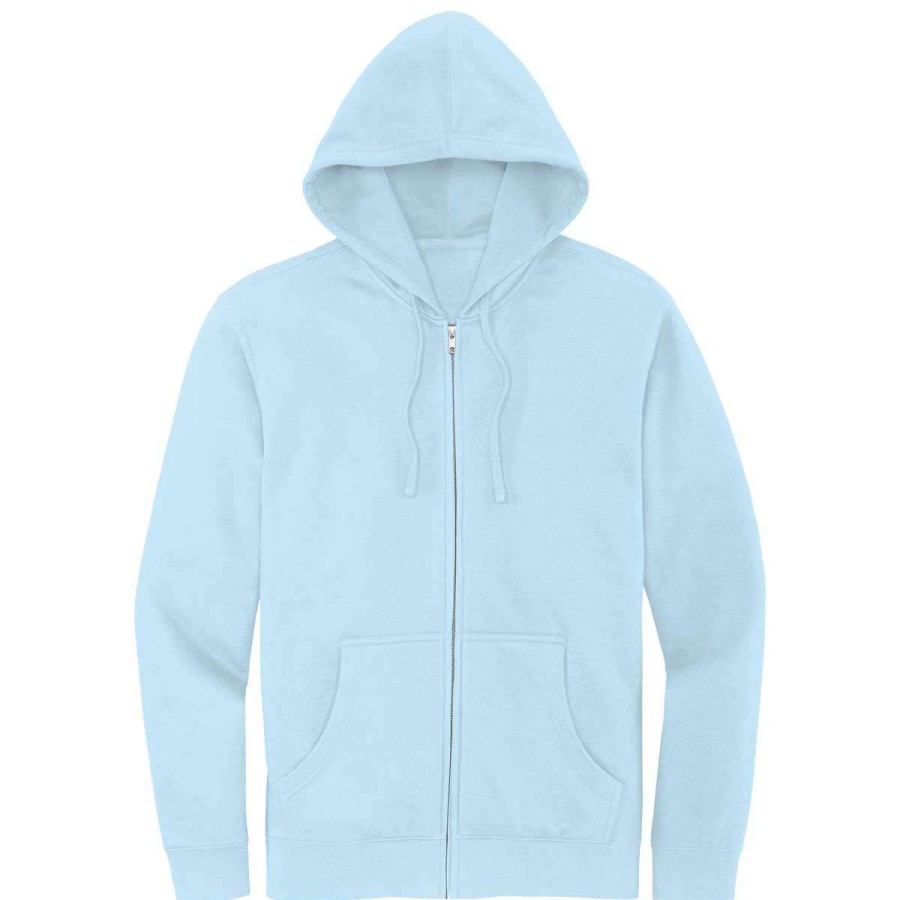 * District Men'S Ice Blue V.I.T. Fleece Full-Zip Hoodie | Full Zips