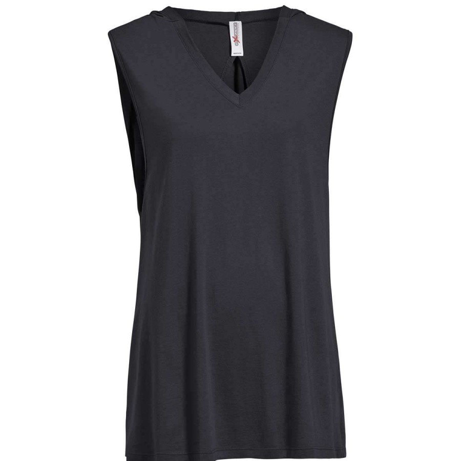 * Expert Women'S Black American Moca Sleeveless Hoodie | Cotton