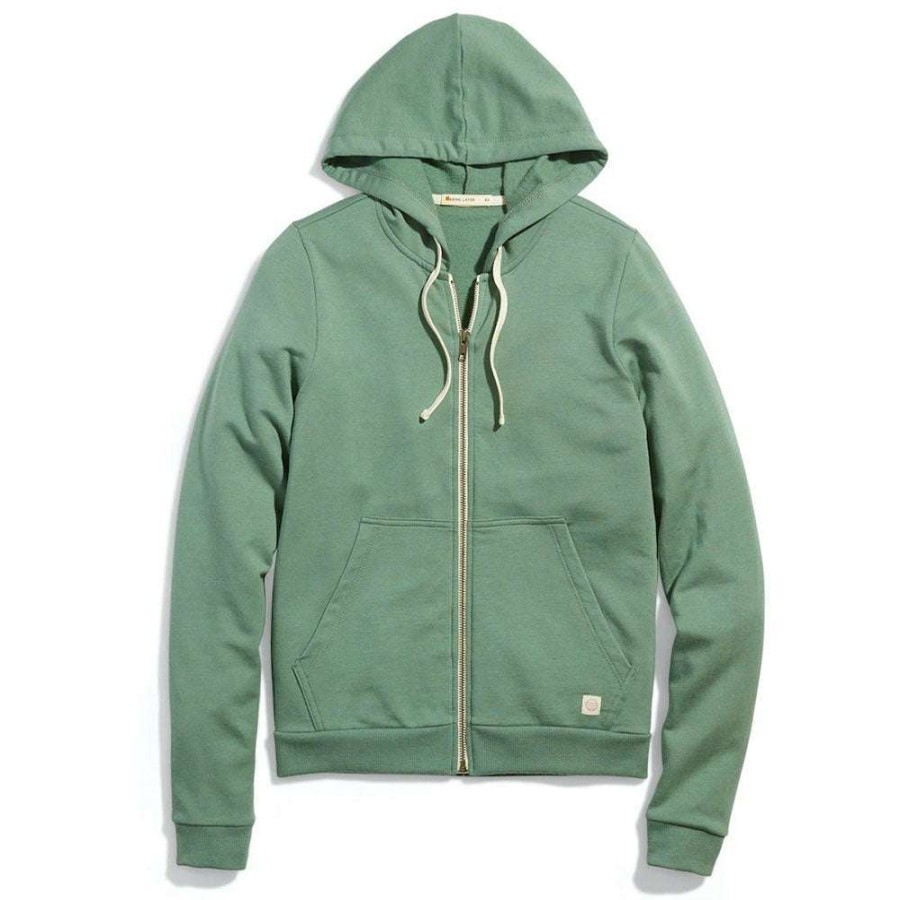 * Marine Layer Women'S Sage Green Afternoon Hoodie | Full Zips