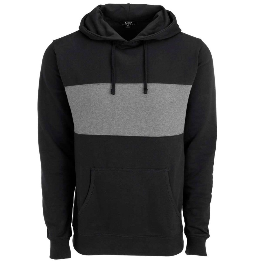 * Vantage Men'S Black Premium Cotton Blocked Fleece Pullover Hoodie | Sweatshirts