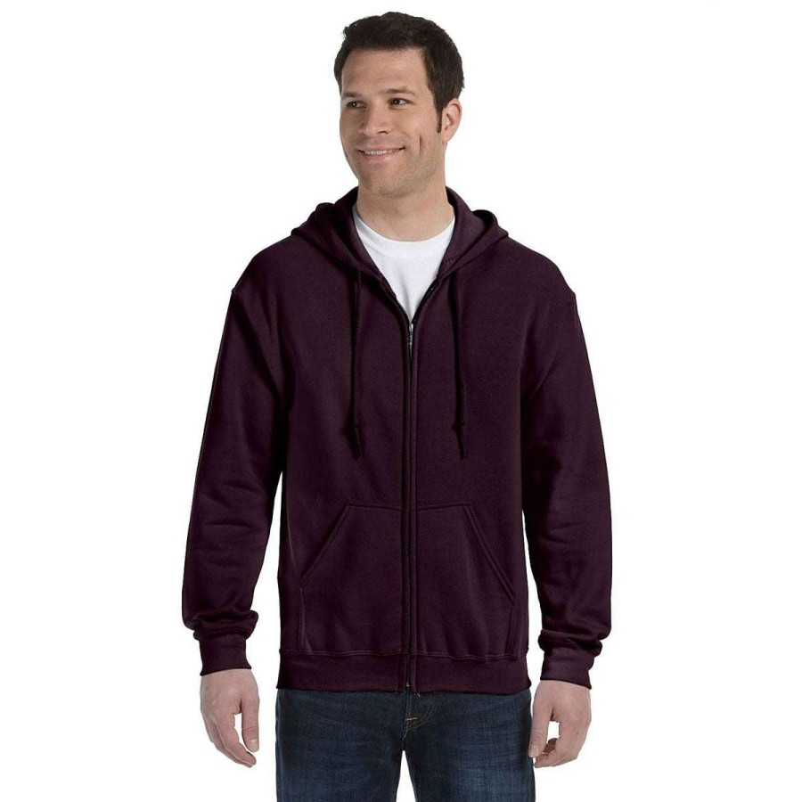 * Gildan Uni Dark Chocolate Heavy Blend 50/50 Full Zip Hoodie | Full Zips