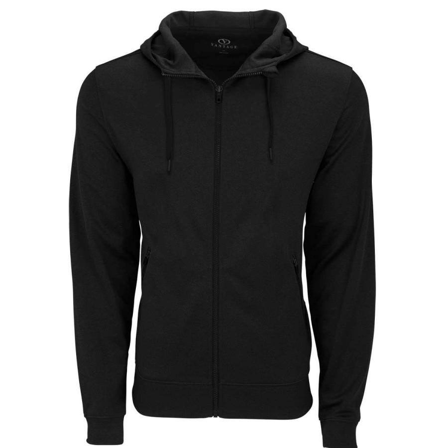 * Vantage Men'S Black Street Hoodie | Full Zips