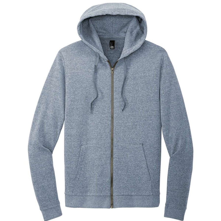 * District Men'S Navy Frost Perfect Tri Fleece Full-Zip Hoodie | Full Zips