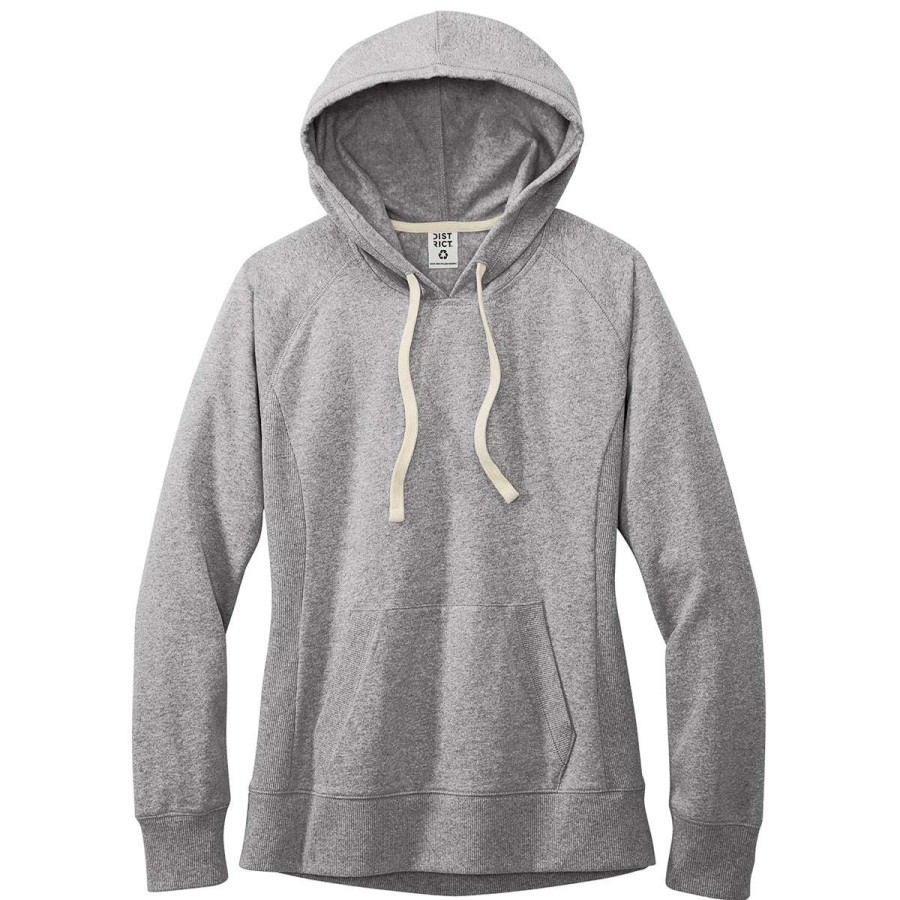 * District Women'S Light Heather Grey Re-Fleece Hoodie | Sweatshirts